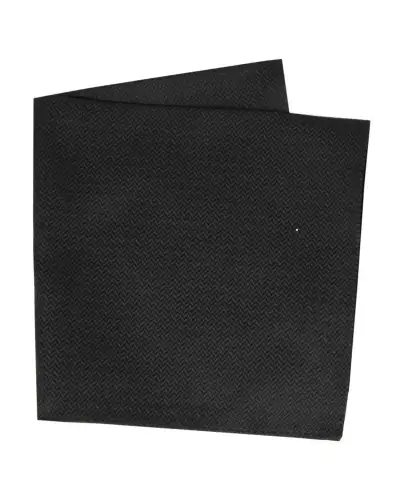 Soprano Black Herringbone Silk Hanky | Soprano Ties ST HANKZWS0974 Silk Hankie
