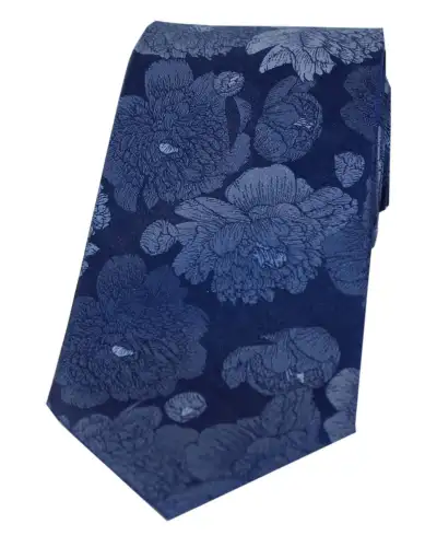 Silk Ties Soprano Ties Soprano Large Blue Flowers Luxury Silk Tie £21.00