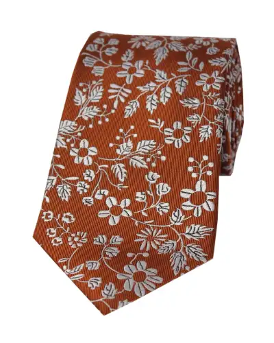 Silk Ties Soprano Ties Soprano Rust Floral Silk Tie £21.00