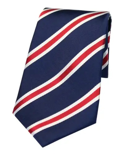 Silk Ties Soprano Ties Soprano Royal Blue With Red White Stripes Silk Tie £24.00