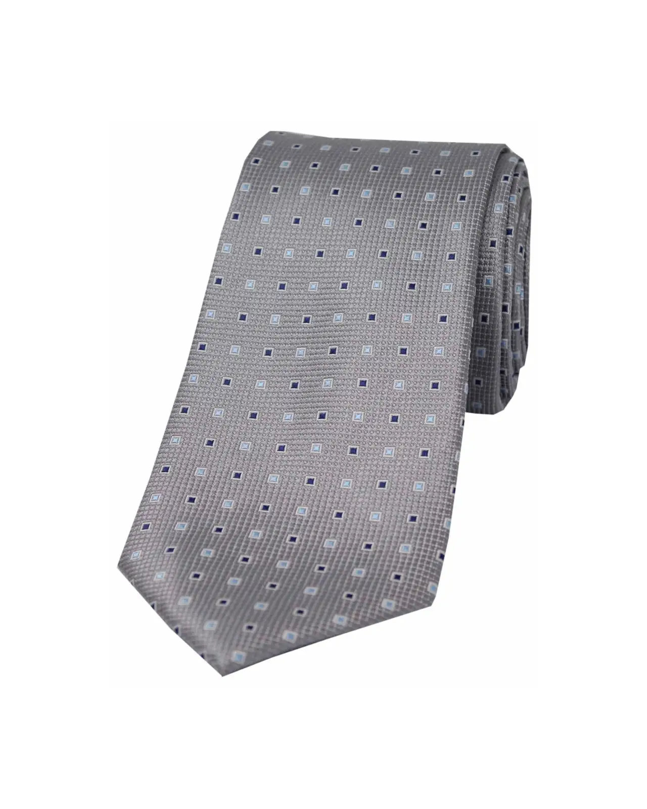 Silk Ties Soprano Ties Soprano Grey Small Squares Silk Tie £24.00