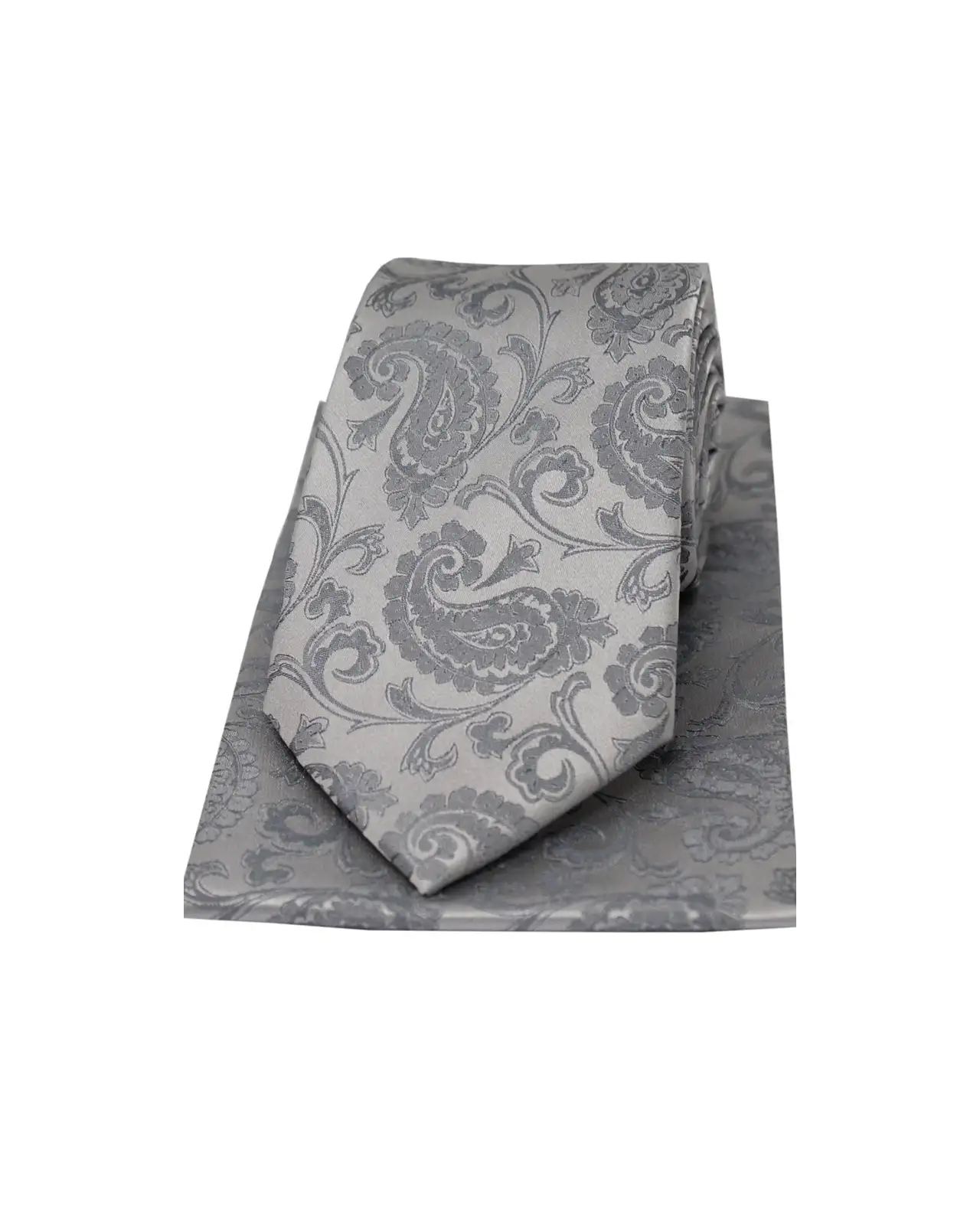 Silk Hankies Soprano Ties Soprano Silver Paisley Silk Tie And Hanky Set £23.00