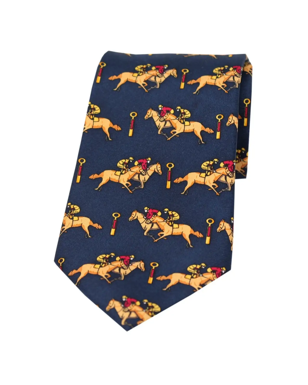 Silk Ties Soprano Ties Soprano Racing Jockeys Past The Post On Navy Ground Country Silk Tie £23.00