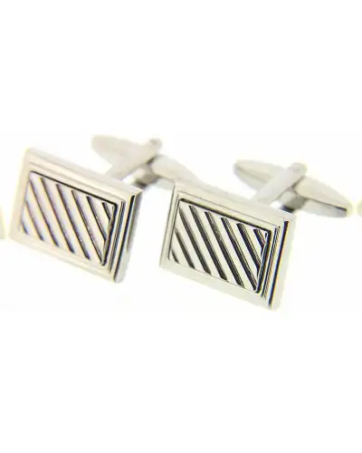 Cufflinks Soprano Ties Soprano Silver Colour Rectangular Grill Cufflink £15.00