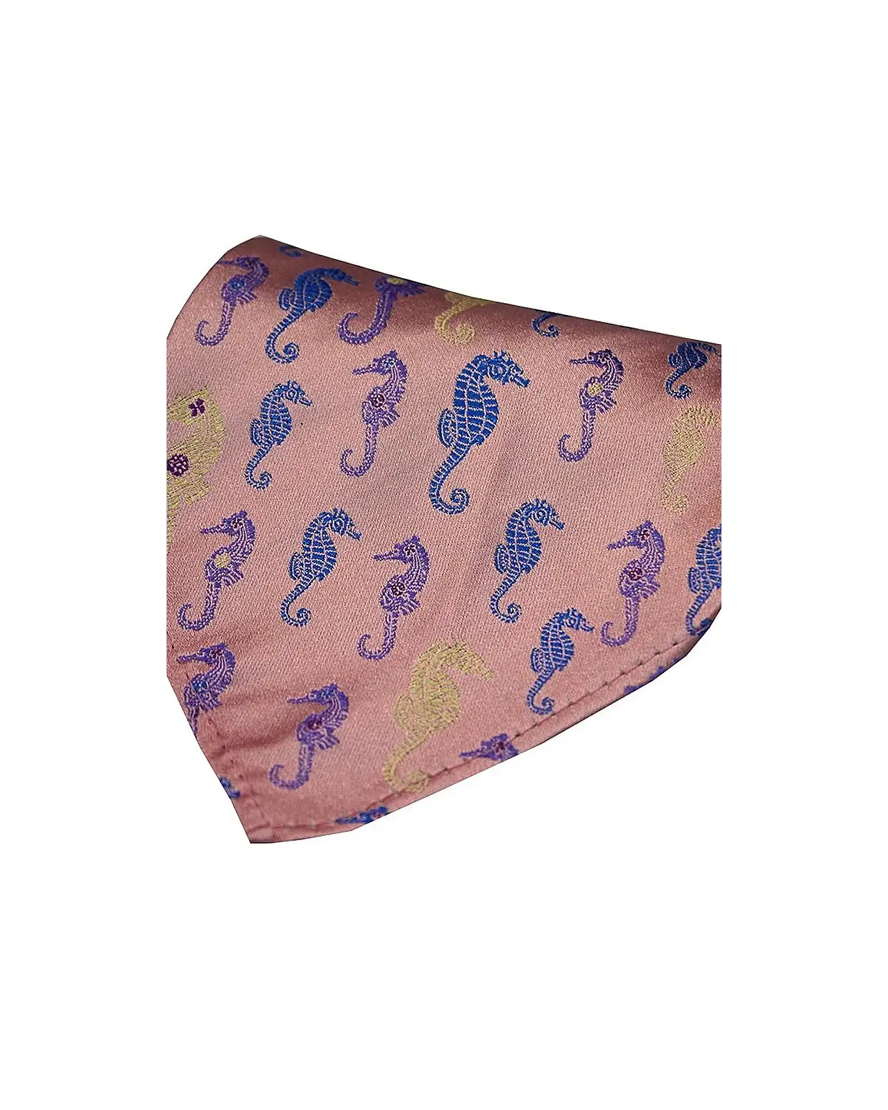 Silk Hankies Soprano Ties Posh and Dandy Dusky Pink Multi Coloured Sea Horses Silk Pocket Hanky £9.00