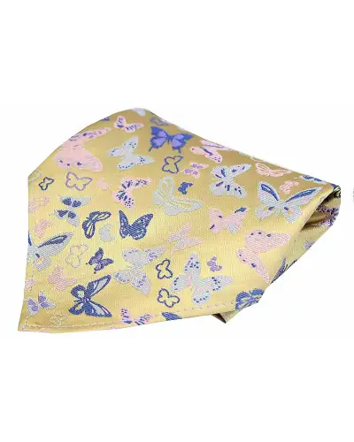 Pocket Square Soprano Ties Posh and Dandy Butterflies On Yellow Ground Silk Pocket Square £9.00