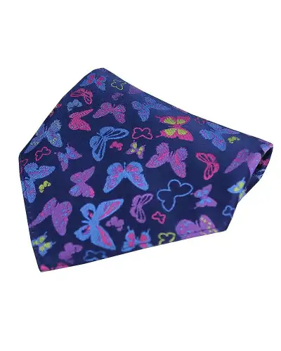 Pocket Square Soprano Ties Posh and Dandy Multicoloured Butterflies On Navy Silk Pocket Square £9.00