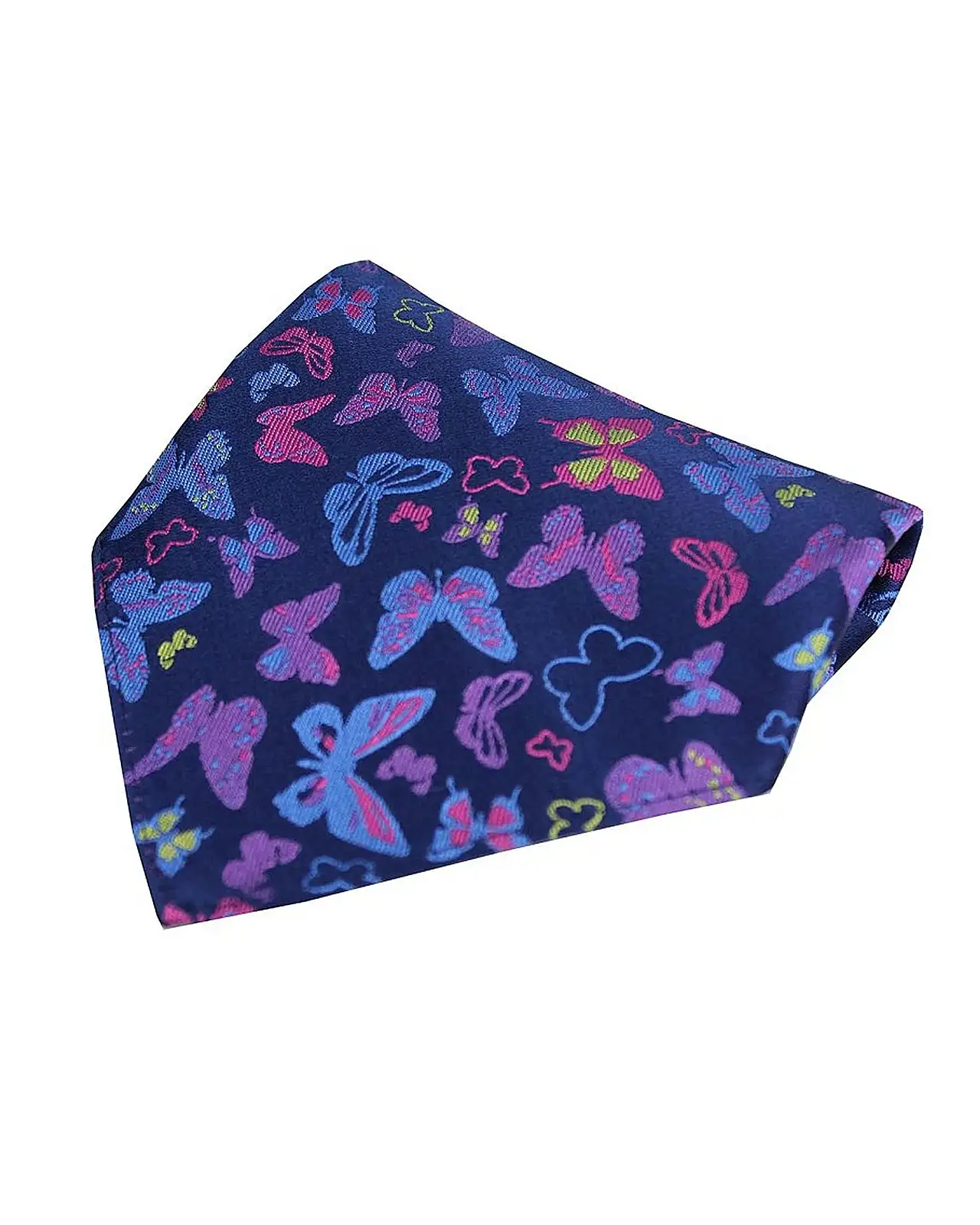 Pocket Square Soprano Ties Posh and Dandy Multicoloured Butterflies On Navy Silk Pocket Square £9.00