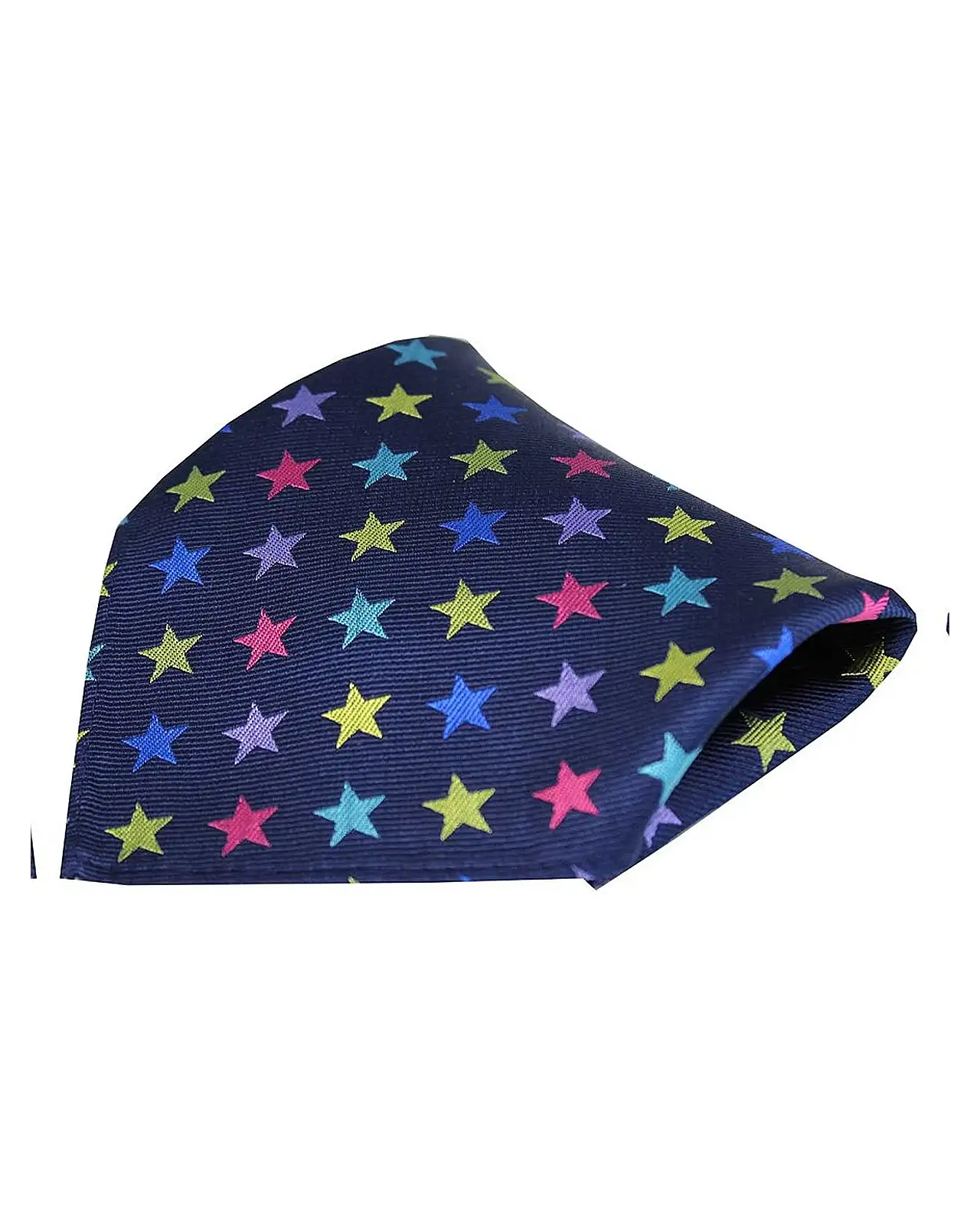 Pocket Square Soprano Ties Posh and Dandy Multicoloured Stars On Navy Silk Pocket Square £9.00