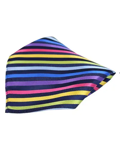Pocket Square Soprano Ties Posh and Dandy Multicoloured Thin Stripes Luxury Silk Pocket Square £9.00