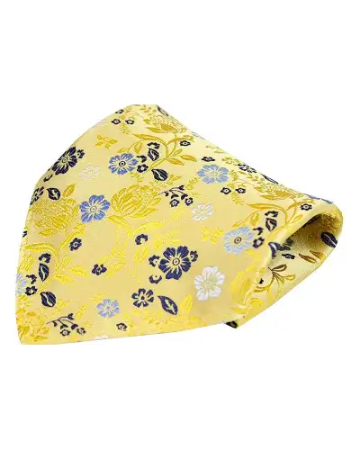 Pocket Square Soprano Ties Posh and Dandy Bright Gold Flower Design Luxury Silk Pocket Square £9.00