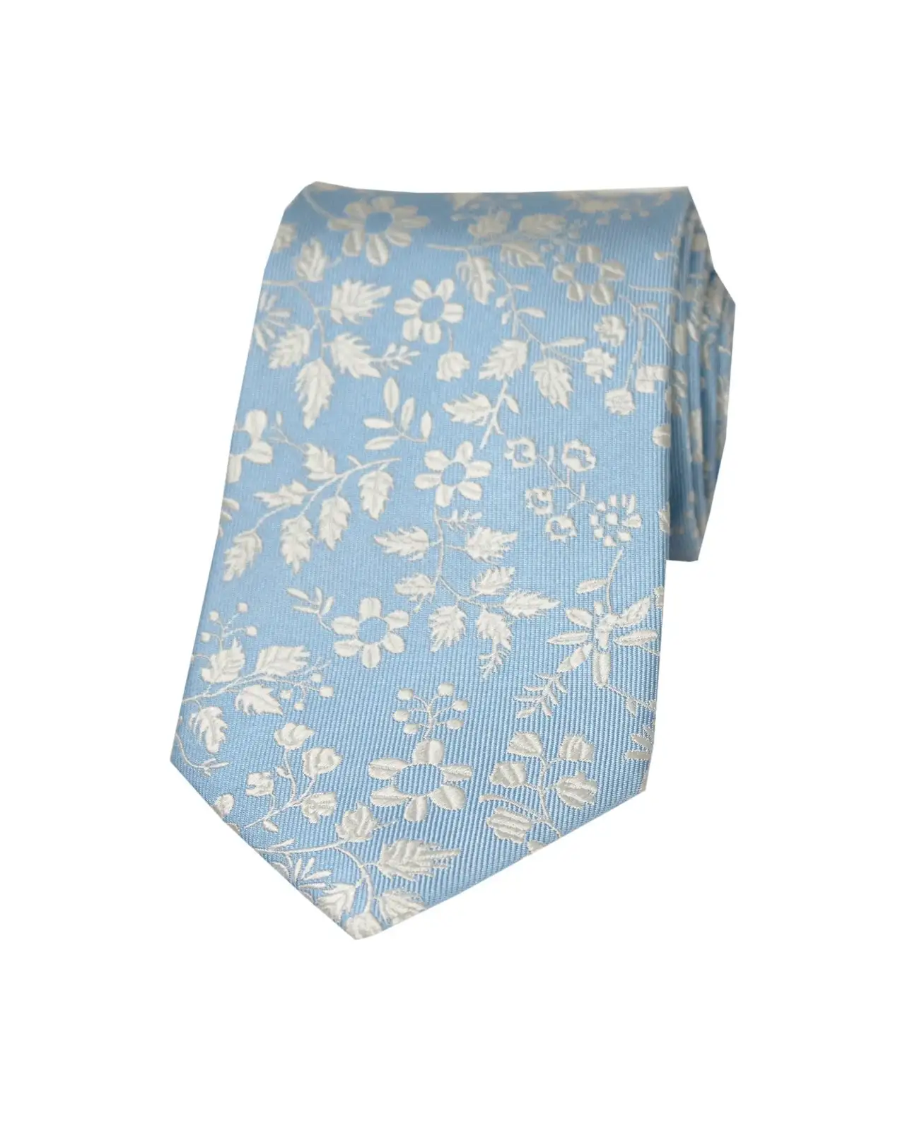 Silk Ties Soprano Ties Soprano Sky Ground With White Flowers Silk Tie £21.00