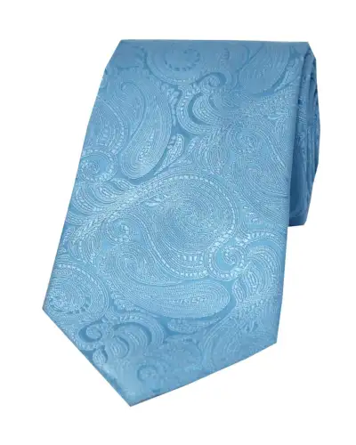 Paisley Ties Soprano Ties Soprano Sky Blue Tonal Paisley Silk Tie-ST-WST7203-B £24.00