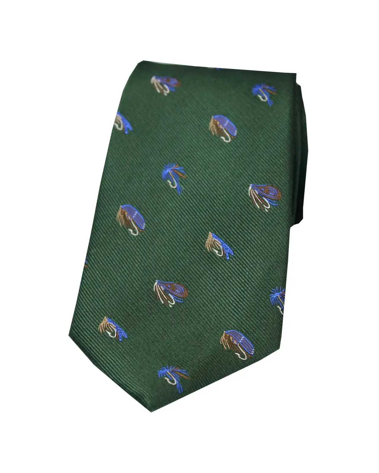 Silk Ties Soprano Ties Soprano Fishing Themed Silk Tie On Racing Green Ground £18.00