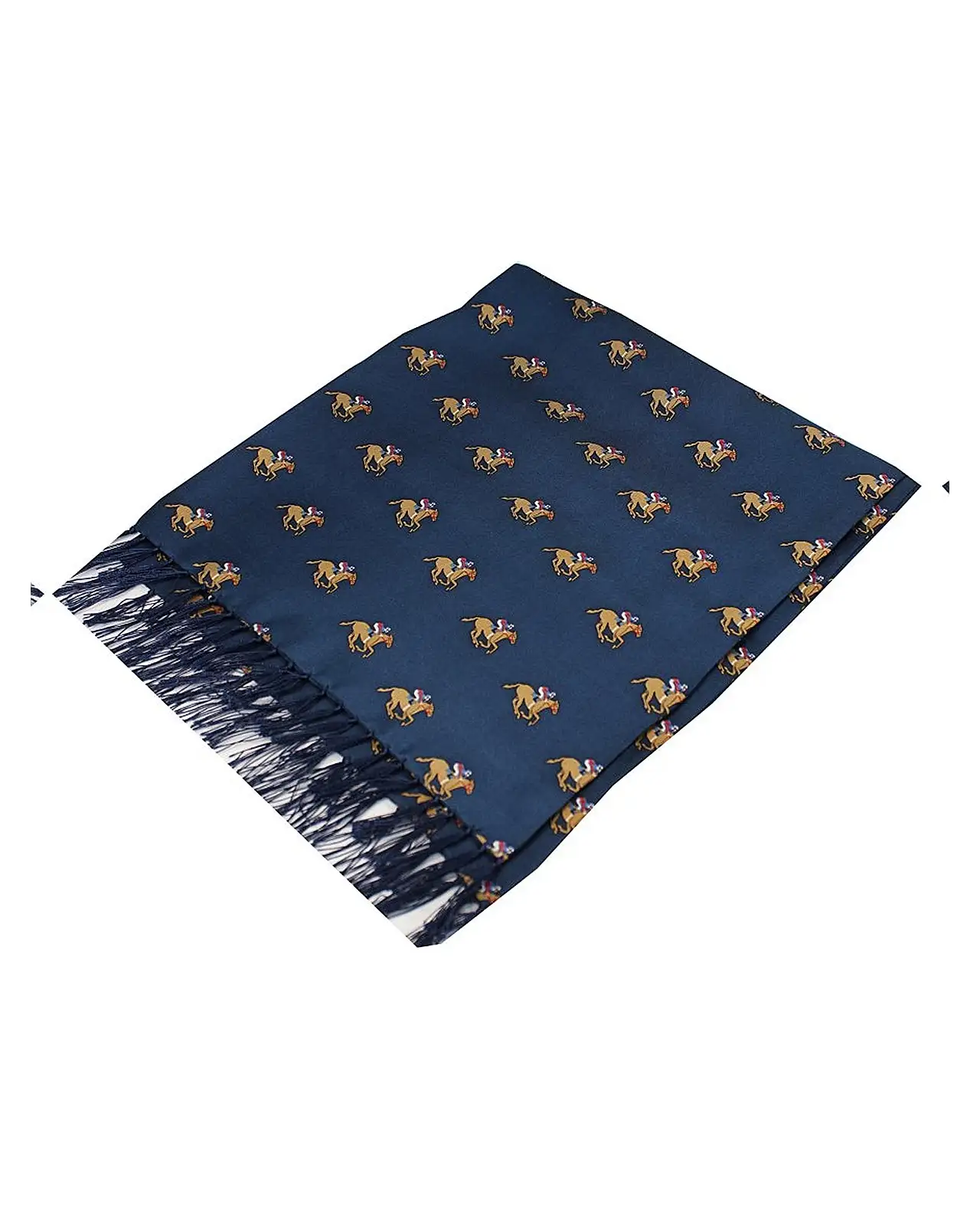Scarves Soprano Ties Soprano Blue Horse Racing Theme Silk Aviator Scarf £38.00