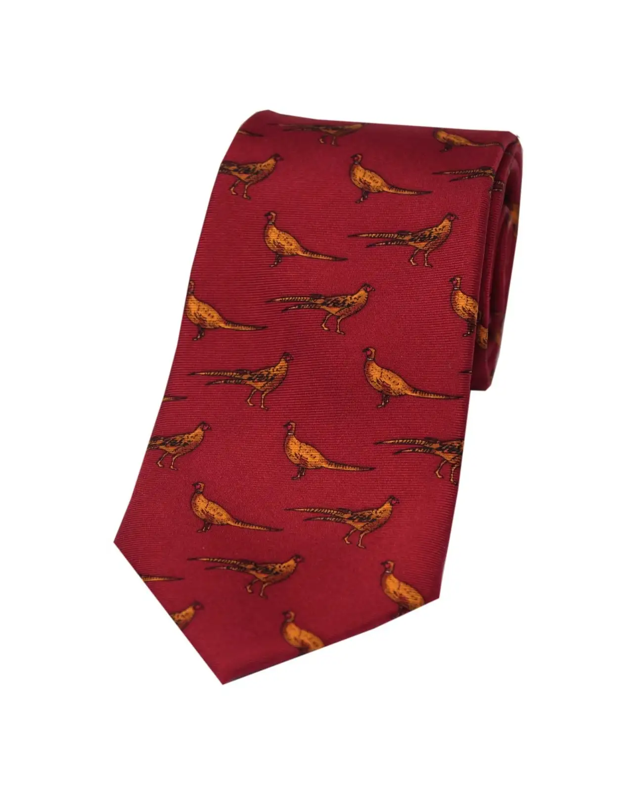Silk Ties Soprano Ties Soprano Standing Pheasants On Red Ground Country Silk Tie £23.00