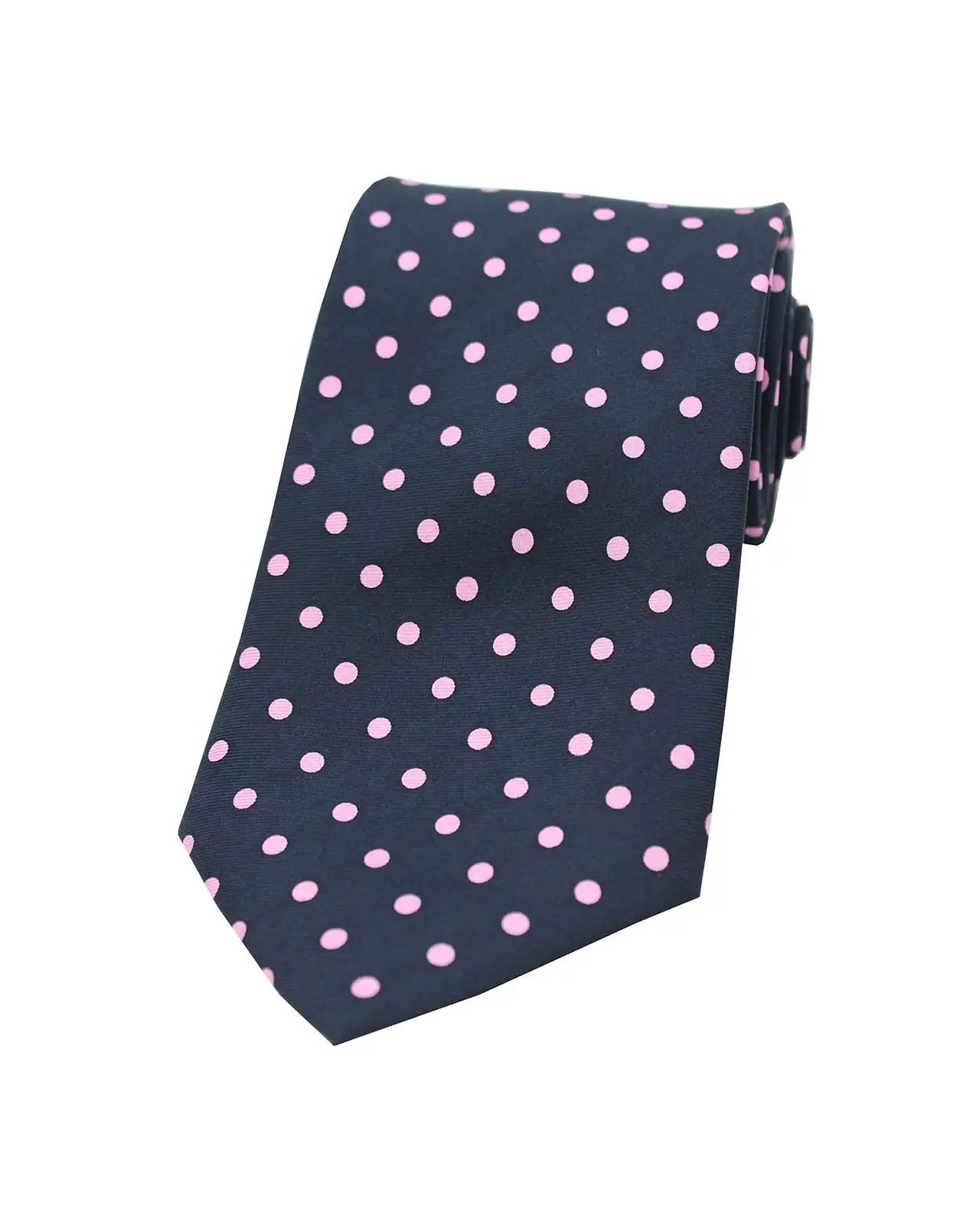 Silk Ties Soprano Ties Soprano Navy And Pink Polka Dots Mens Printed Silk Tie £21.00