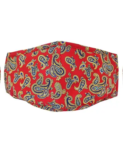 Face Masks Soprano Ties Red Paisley 100pc Cotton Washable And Reusable Face Mask £5.00