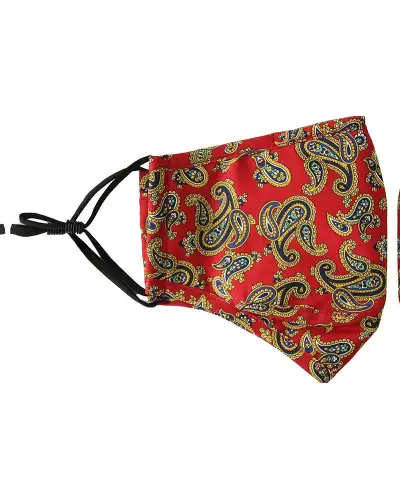 Face Masks Soprano Ties Red Paisley 100pc Cotton Washable And Reusable Face Mask £5.00