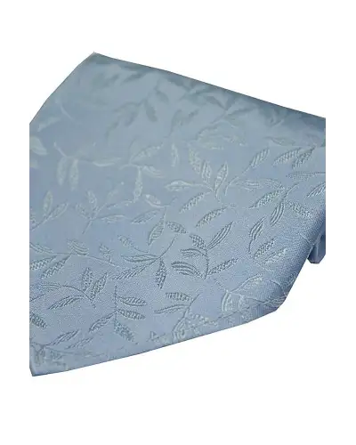 Pocket Square Soprano Ties Soprano Sky Blue Jaquard Leaf Patterned Silk Handkerchief £15.00