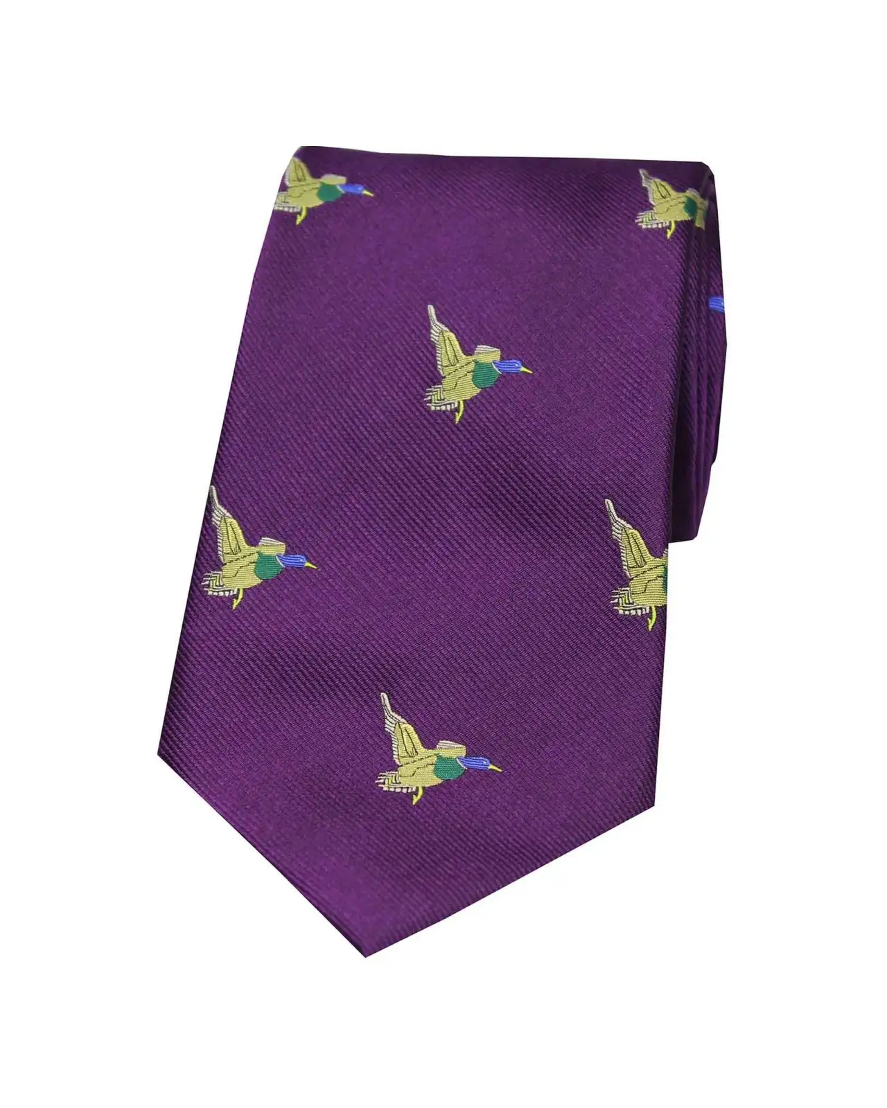 Silk Ties Soprano Ties Soprano Flying Ducks On Purple Ground Country Silk Tie £24.00