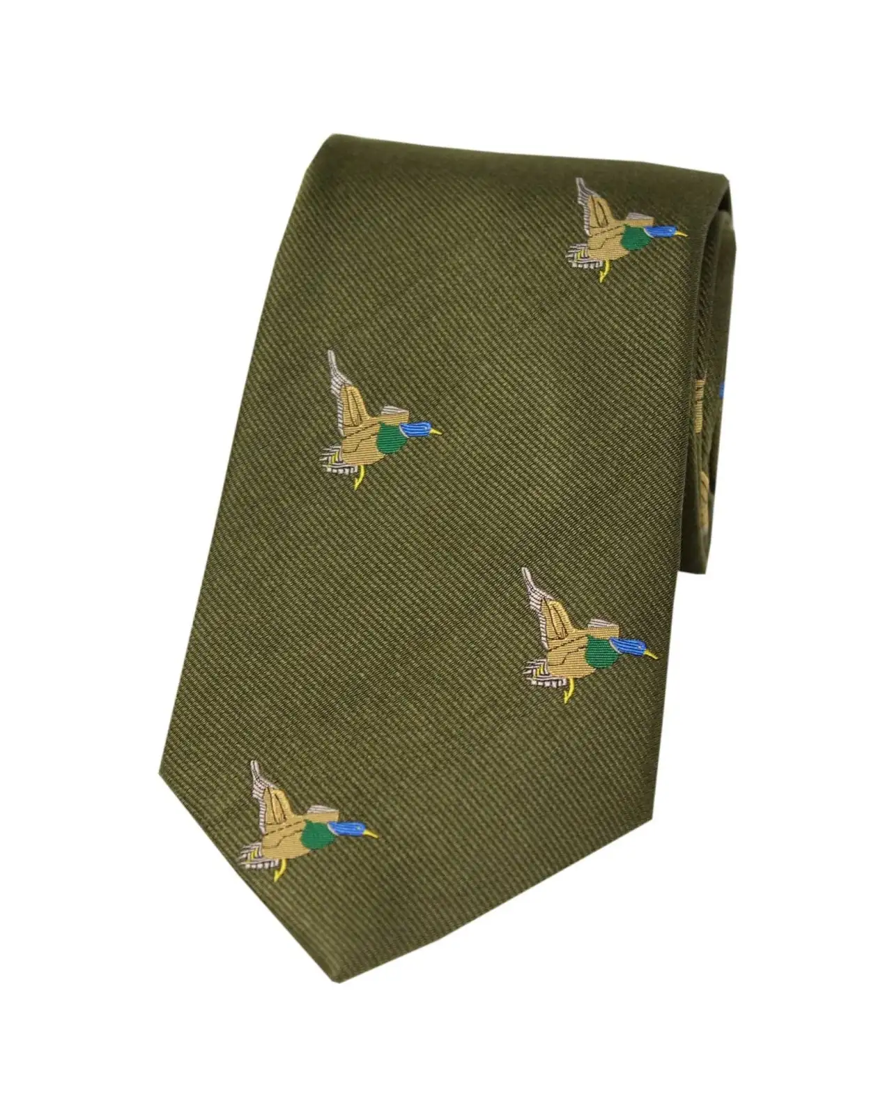 Silk Ties Soprano Ties Soprano Flying Ducks On Country Green Ground Country Silk Tie £18.00