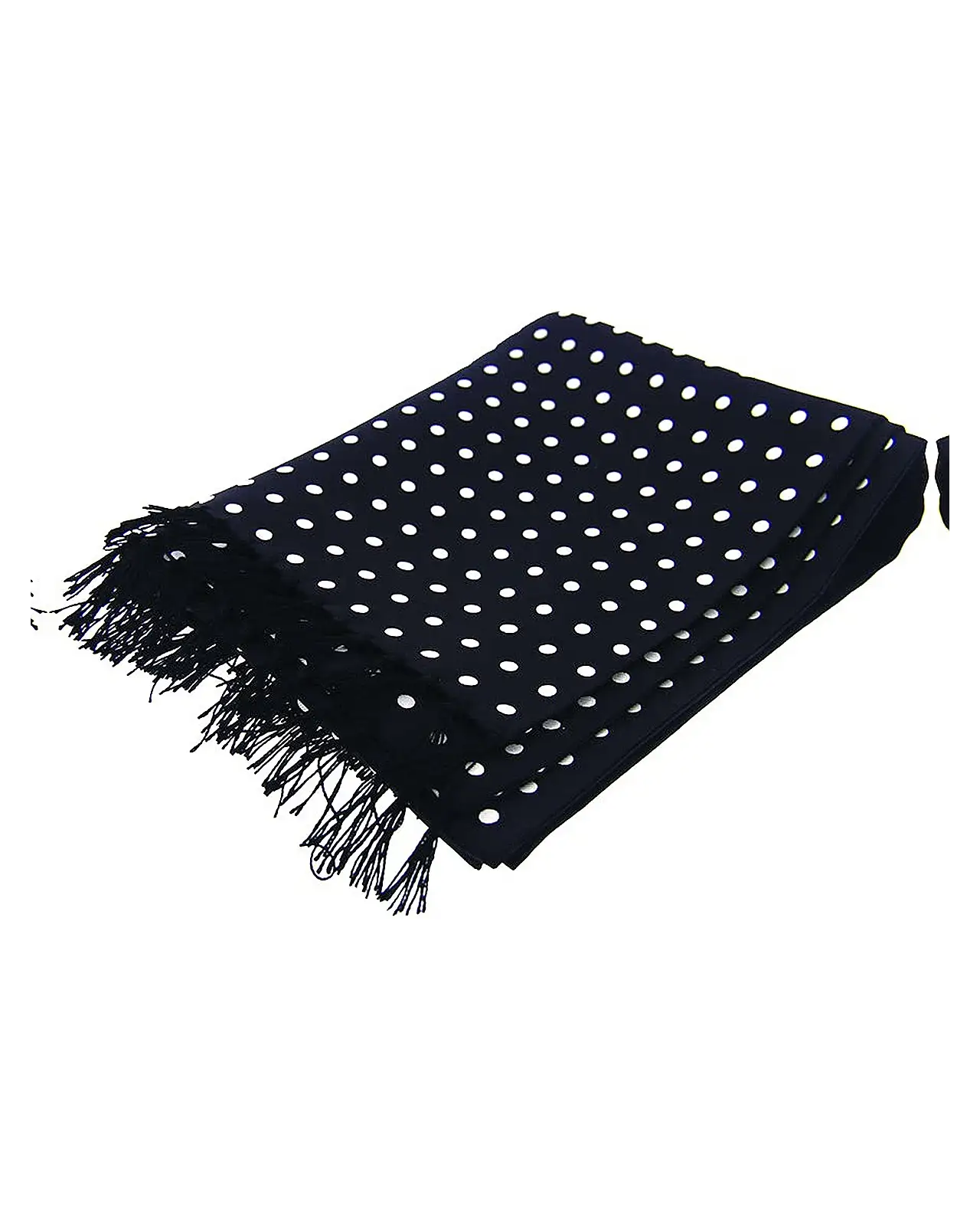 Scarves Soprano Ties Soprano Silk Aviator Scarf With White Polka Dots On Black Ground £49.00