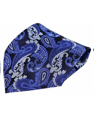 Silk Hankies Soprano Ties Soprano Navy Blue And Grey Paisley Silk Hanky £9.00