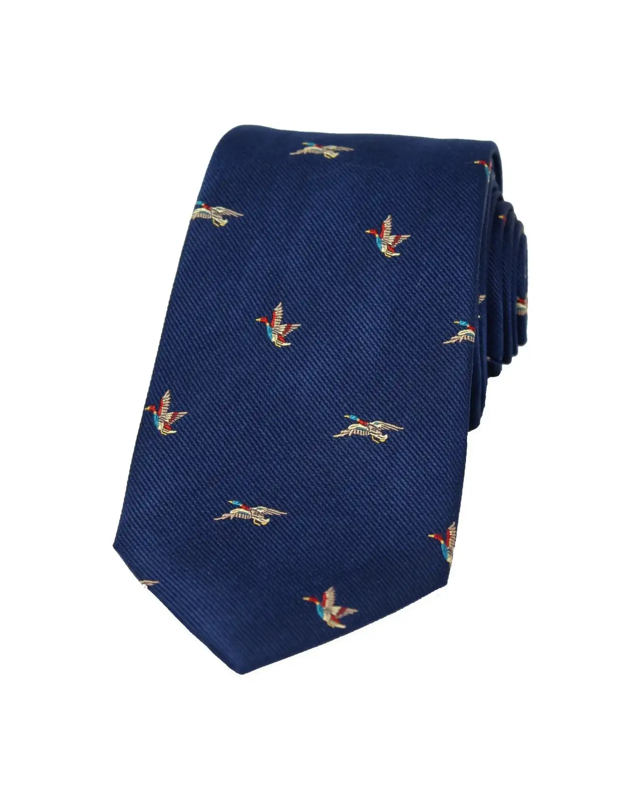Silk Ties Soprano Ties Soprano Flying Ducks On Blue Ground Country Silk Tie £24.00