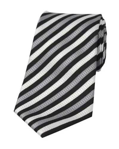 Polyester Ties Soprano Ties Soprano Grey And White Striped Polyester Tie £15.00