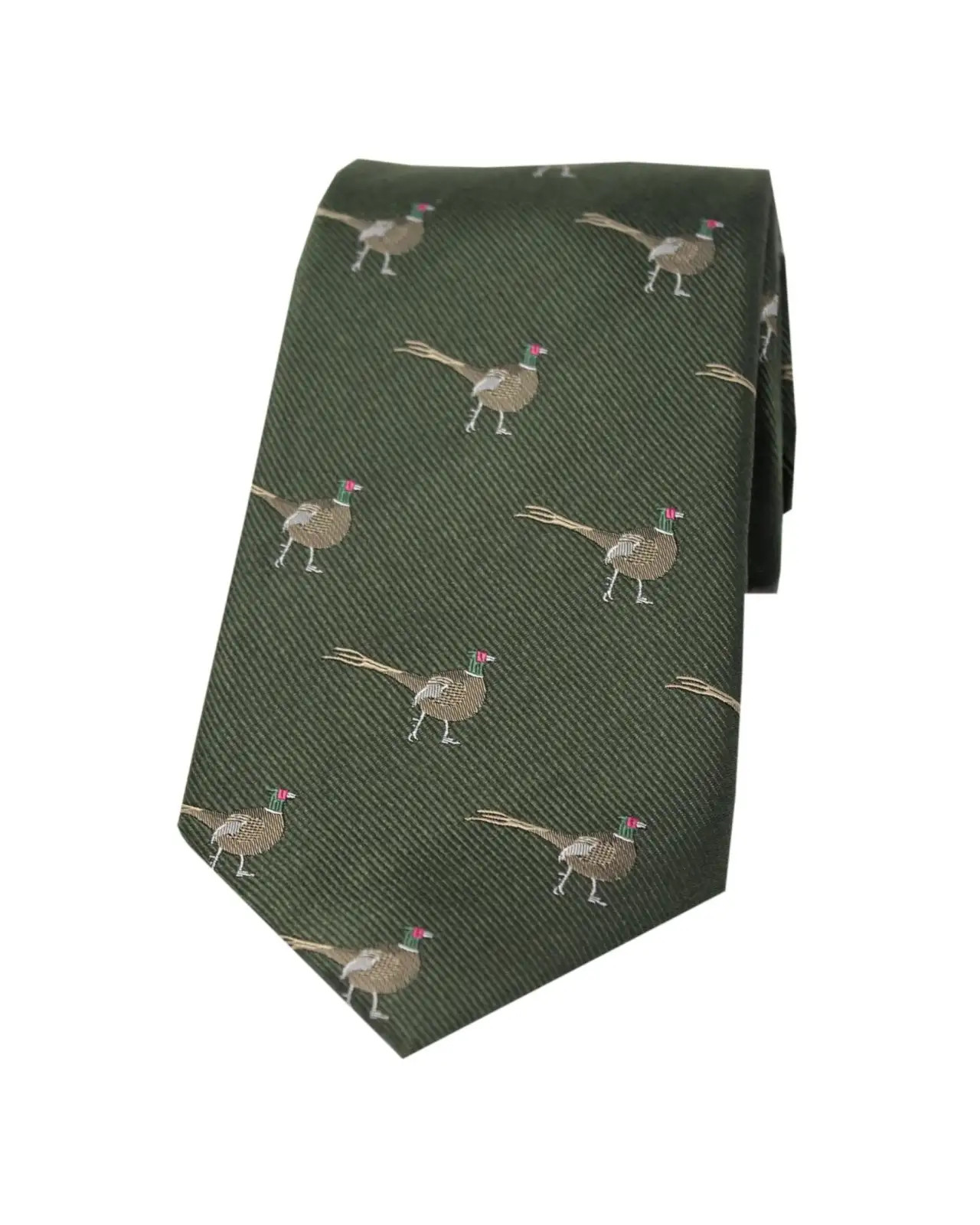 Silk Ties Soprano Ties Soprano Standing Male Pheasant On Green Ground Country Silk Tie £24.00