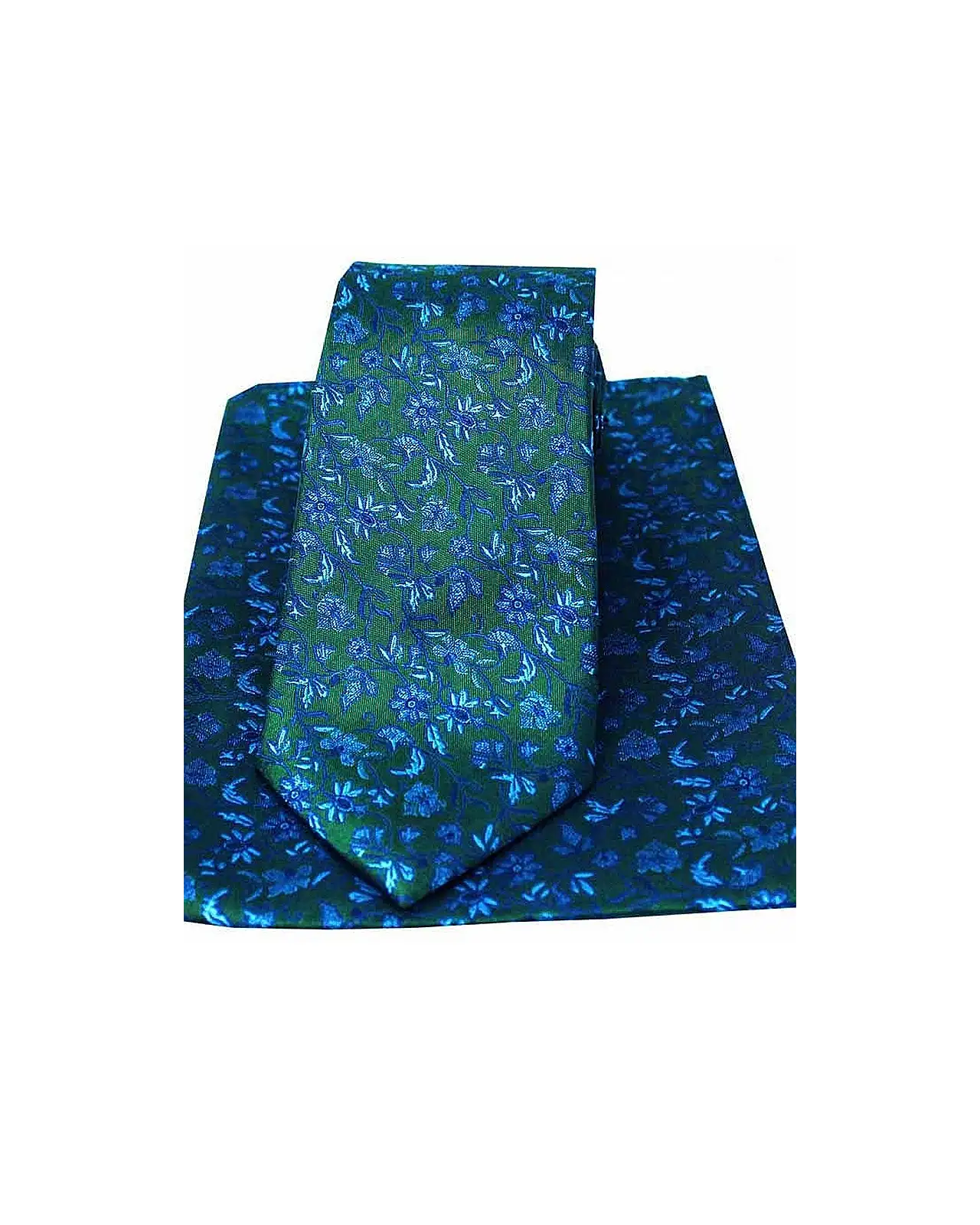 Silk Hankies Soprano Ties Soprano Forest Green Navy Flowers Silk Tie And Pocket Square £34.00