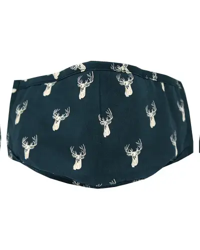 Face Masks Soprano Ties Navy Stags Heads 100pc Cotton Washable And Reusable Face Mask £5.00