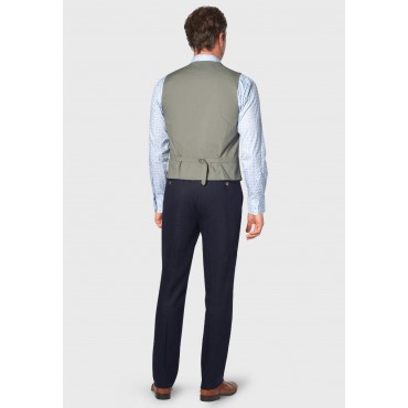 Three Piece Suits Brook Taverner Tailored Fit Gower Navy Linen Blend Suit - Waistcoat Optional £179.00