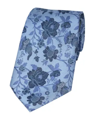 Silk Ties Soprano Ties Soprano Sky Blue Floral Patterned Silk Tie £24.00