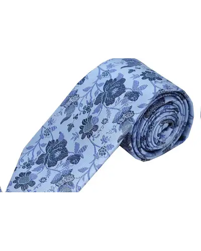 Silk Ties Soprano Ties Soprano Sky Blue Floral Patterned Silk Tie £24.00