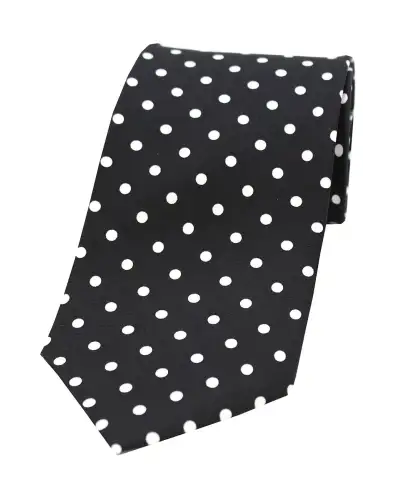 Silk Ties Soprano Ties Soprano Black With White Polka Dots Mens Printed Silk Tie £21.00