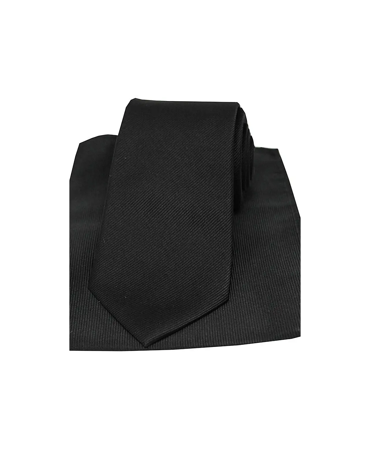 Pocket Square Soprano Ties Soprano Black Fine Rib Plain Silk Tie And Pocket Square £34.00