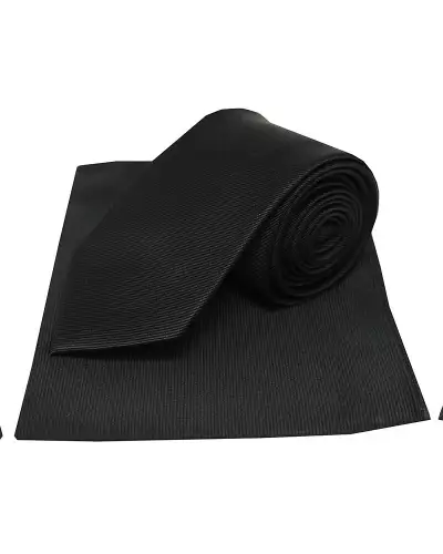 Pocket Square Soprano Ties Soprano Black Fine Rib Plain Silk Tie And Pocket Square £34.00