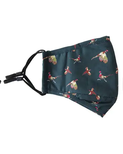 Face Masks Soprano Ties Navy Flying Pheasants 100pc Cotton Washable And Reusable Face Mask £5.00