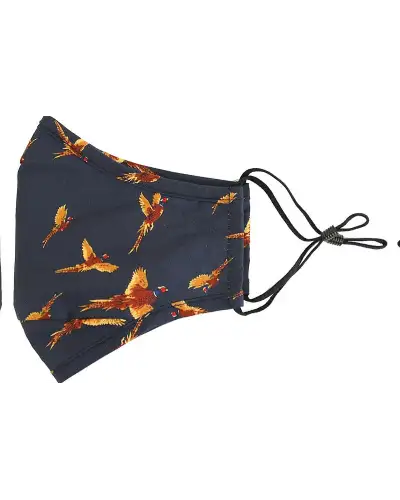 Face Masks Soprano Ties Navy Flying Pheasants Washable And Reusable 100pc Cotton Face Mask £5.00