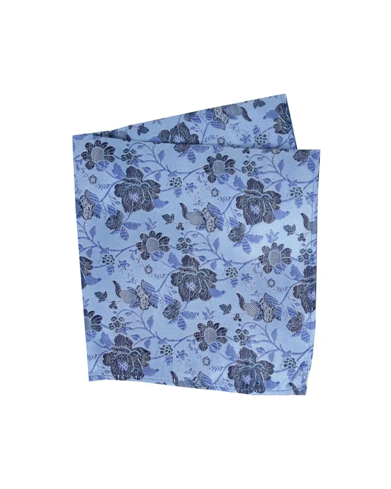 Silk Hankies Soprano Ties Soprano Sky Blue Floral Patterned Silk Handkerchief £15.00