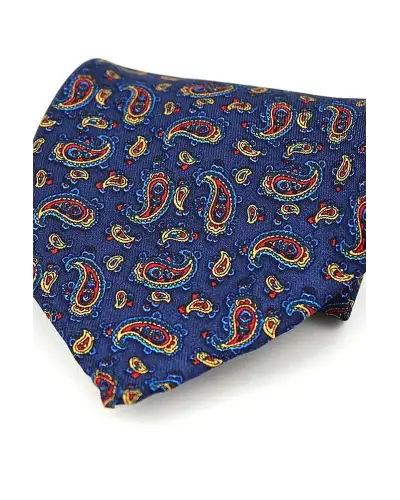 Pocket Square Soprano Ties Soprano Silk Twill Navy Paisley Pocket Square £15.00