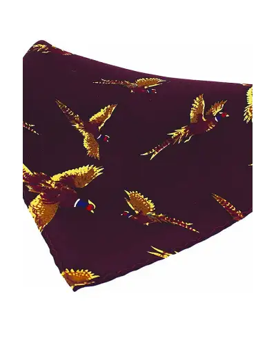 Pocket Square Soprano Ties Soprano Wine Flying Pheasant Silk Pocket Square £9.00