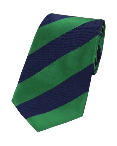 Silk Ties Soprano Ties Soprano Emerald Green And Navy College Striped Silk Tie £24.00