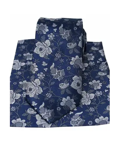 Silk Hankies Soprano Ties Soprano Navy Floral Silk Tie And Pocket Square £34.00