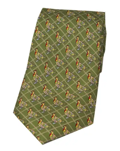 Silk Ties Soprano Ties Soprano Country Green Standing Partridge Country Silk Tie £18.00
