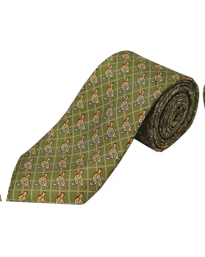 Silk Ties Soprano Ties Soprano Country Green Standing Partridge Country Silk Tie £18.00