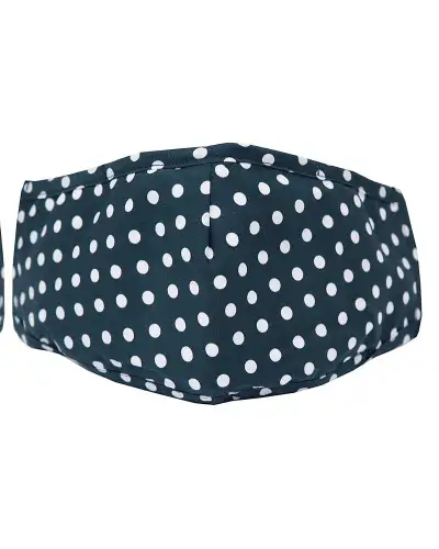 Face Masks Soprano Ties Navy Polka Dot 100pc Cotton Washable And Reusable Face Mask £5.00