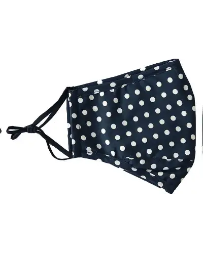 Face Masks Soprano Ties Navy Polka Dot 100pc Cotton Washable And Reusable Face Mask £5.00